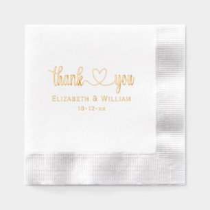 Heart Handwriting Wedding Typografy Danke, #3 Servietten Mit Folie