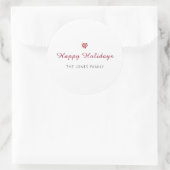 Heart Happy Holidays Weihnachten Runder Aufkleber (Tasche)
