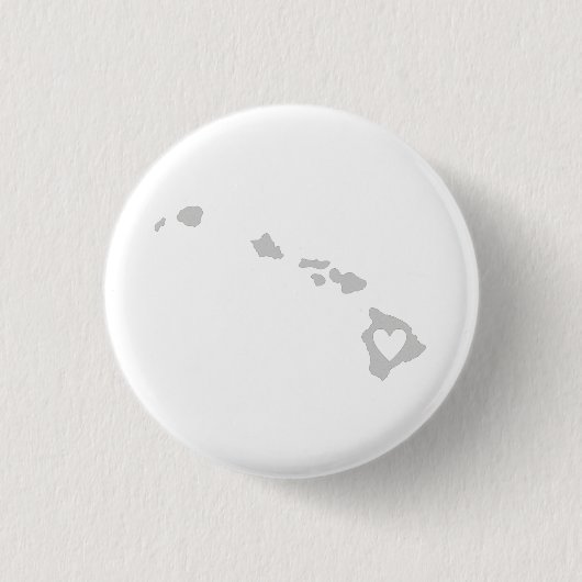 Heart Hawaii Staat Silhouette Button (Vorderseite)