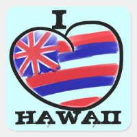 Heart Hawaii Staatsflagge künstlerische Aufkleber