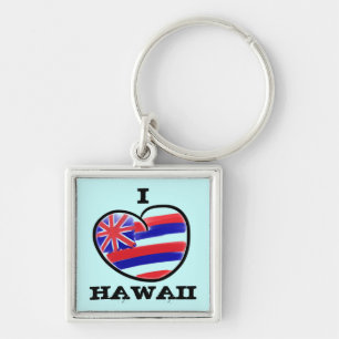 Heart Hawaii Staatsflagge künstlerischer Schlüssel Schlüsselanhänger
