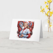 Heart & Healing - Nurse with Anatomical Heart Karte (Gelbe Blume)