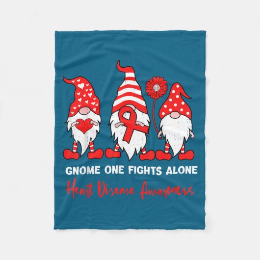Heart Health Gnome Heart Disease Awareness Chd Red Fleecedecke (Vorderseite)