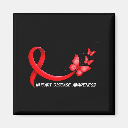 Heart Health Heart Disease Awareness Chd Red Ribbo Magnet (Vorne)
