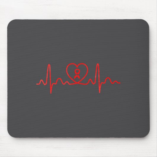 Heart Health Heart Disease Awareness Heartbeat Chd Mousepad (Vorne)