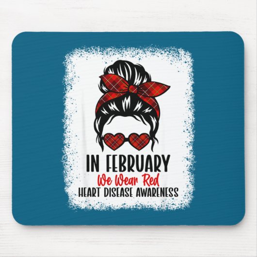 Heart Health Heart Disease Awareness Heartbeat Chd Mousepad (Vorne)