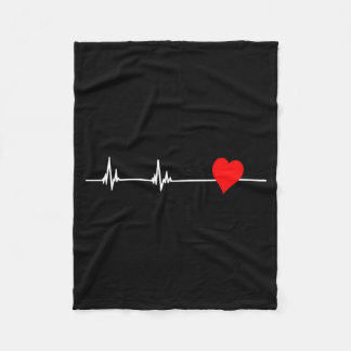Heart Health Heart Disease Awareness Heartbeat Wom Fleecedecke