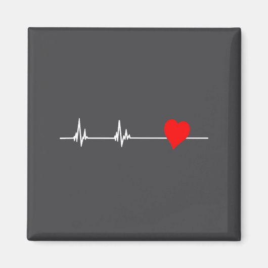 Heart Health Heart Disease Awareness Heartbeat Wom Magnet (Vorne)