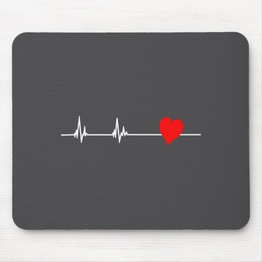 Heart Health Heart Disease Awareness Heartbeat Wom Mousepad (Vorne)