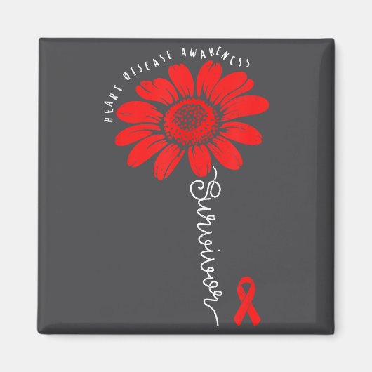 Heart Health Survivor Heart Disease Awareness Chd Magnet (Vorne)