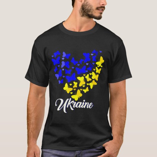 Heart Heart Ukraine Shirt Butterfly I Stand With U (Vorderseite)