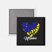 Heart Heart Ukraine Shirt Butterfly I Stand With U Magnet (Vorderseite/Rückseite)