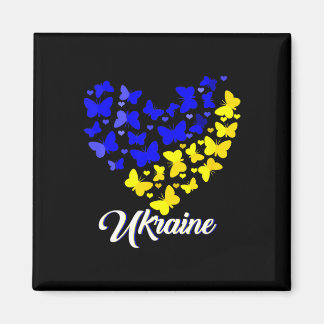 Heart Heart Ukraine Shirt Butterfly I Stand With U Magnet