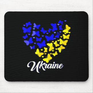 Heart Heart Ukraine Shirt Butterfly I Stand With U Mousepad