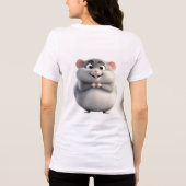 Heart-Holding Round Mouse Tee | Cute Zodiac Rat  (Rückseite)