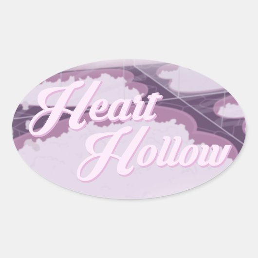 HEART HOLLOW Rounded Logo + Badewanne (Stickerpack Ovaler Aufkleber (Vorderseite)
