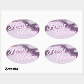 HEART HOLLOW Rounded Logo + Badewanne (Stickerpack Ovaler Aufkleber (Blatt)