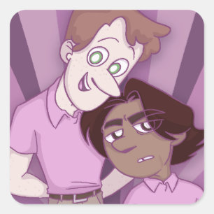 HEART HOLLOW Zeke & Lewis (Pack of Stickers) Quadratischer Aufkleber