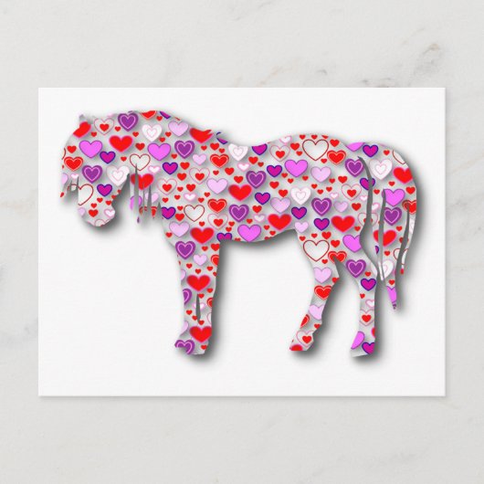Heart Horse Pink - Postcard Postkarte (Vorderseite)