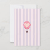 Heart Hot Air Ballon Pastel Lila Baby Dusche Dankeskarte (Rückseite)