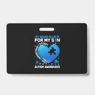 Heart I Wear Blue For My Son Autism Awareness Ausweis