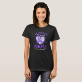 Heart In August We Wear Purple Overdose Awareness T-Shirt (Vorne ganz)