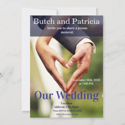 Heart In Hands Einladung (Vorderseite)