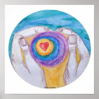 Heart in Hands HIH-Kreis-OhneWorte-Betitelt-DigSig Poster