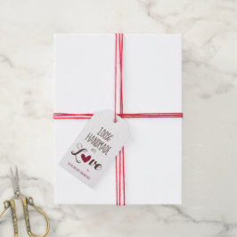 Heart in Red with 100% Handmade with Love Quote Geschenkanhänger