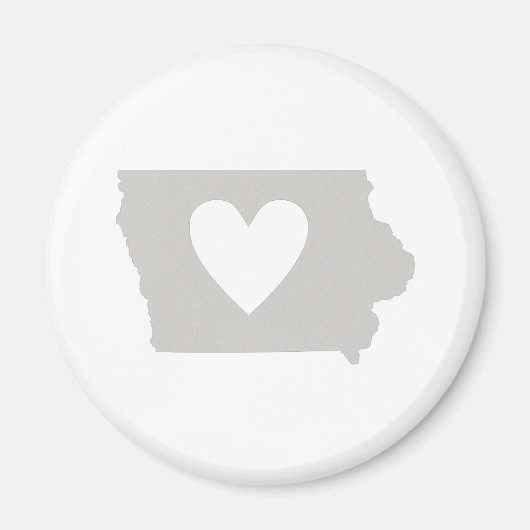 Heart Iowa Staat Silhouette Magnet (Vorne)