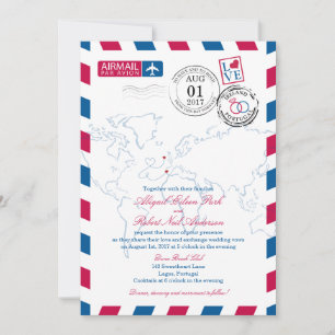 Heart Ireland und Portugal Wedding Einladung