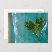 Heart Island Tropical Beach Travel Foto Postkarte (Vorne/Hinten)