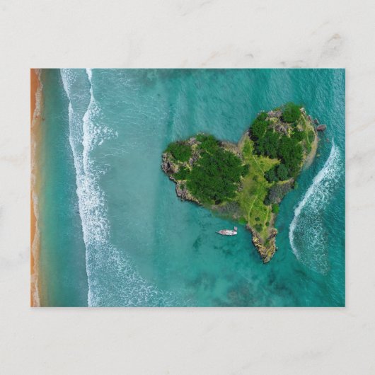 Heart Island Tropical Beach Travel Foto Postkarte (Vorderseite)