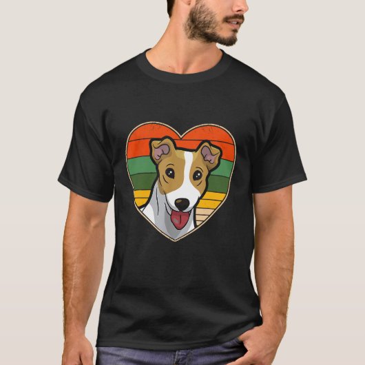 Heart Jack Russell Terrier Dog Mama Vater Valentin T-Shirt (Vorderseite)