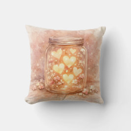 Heart Jar Pillow - Romantic Glow Accent Kissen