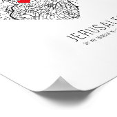 Heart Jerusalem City Map (Israel) Poster (Ecke)