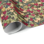 Heart Jungle Love Gift Wrapping Paper Geschenkpapier (Rolleneckpunkt)
