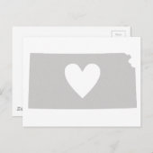 Heart Kansas Staat Silhouette Postkarte (Vorne/Hinten)