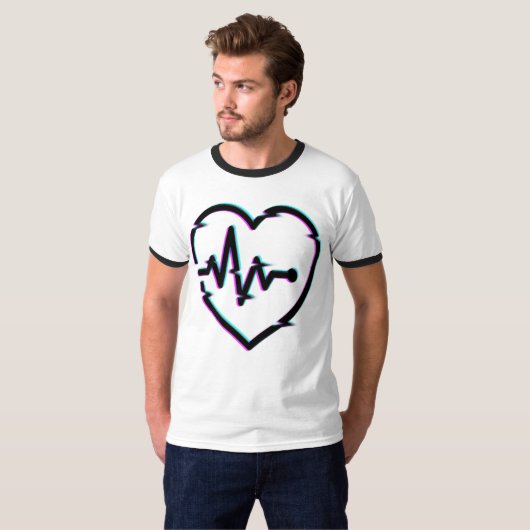 Heart Karo Men's Basic Ringer T - Shirt (Vorne ganz)