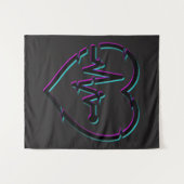 Heart Karo Wall Tapestry Wandteppich (Vorderseite (Horizontal))