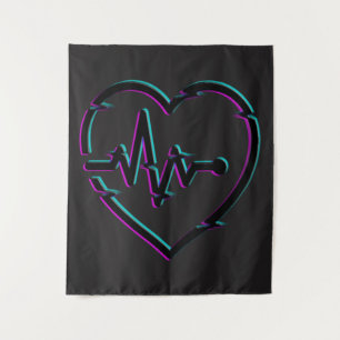 Heart Karo Wall Tapestry Wandteppich