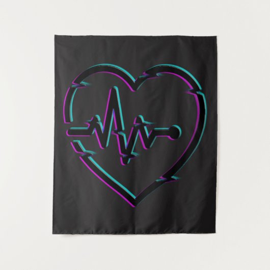 Heart Karo Wall Tapestry Wandteppich (Vorderseite)