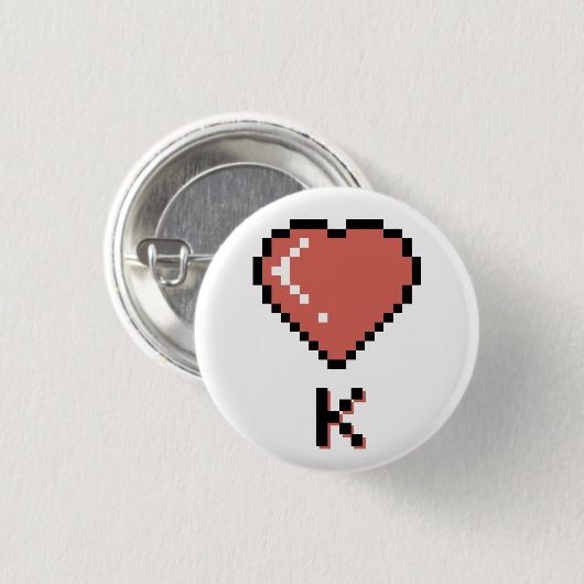 Heart King Black Kontur Button (Vorne & Hinten)