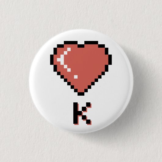 Heart King Black Kontur Button (Vorderseite)