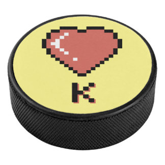Heart King Black Kontur Eishockey Puck