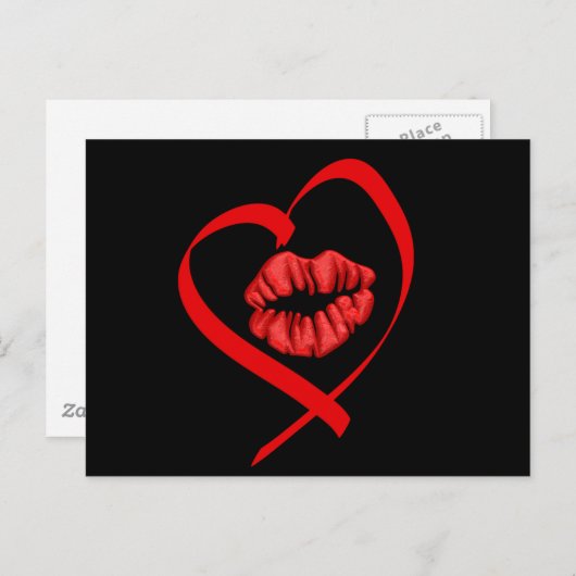 Heart Kiss Postcard Postkarte (Vorne/Hinten)