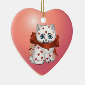 Heart Kitten Custom Ornaments Keramikornament (Rechts)