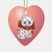 Heart Kitten Custom Ornaments Keramikornament (Links)