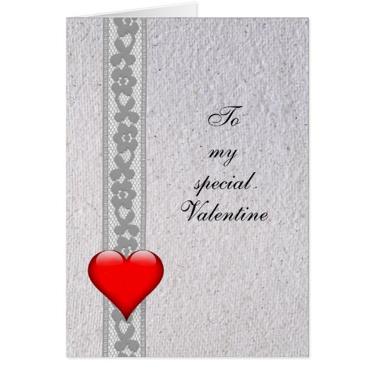 Heart & Lace, My Special Valentine, personalize (Vorne)