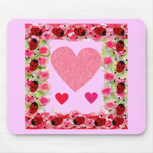 Heart Ladybugs Mousepad (Vorne)